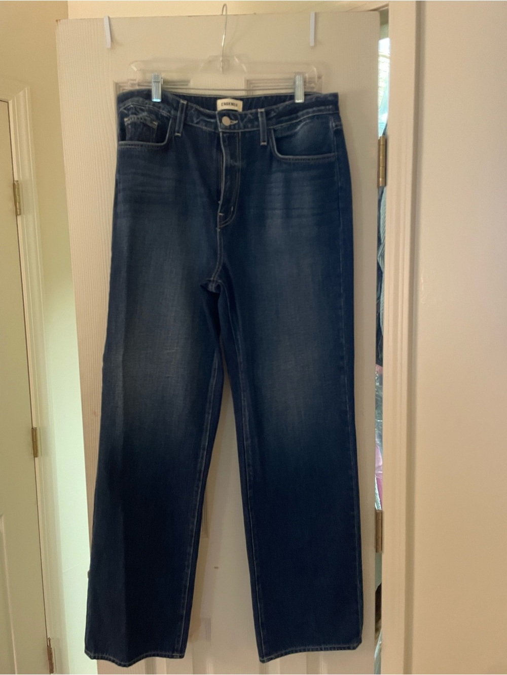 L'AGENCE Dark Blue Straight Jeans for Women